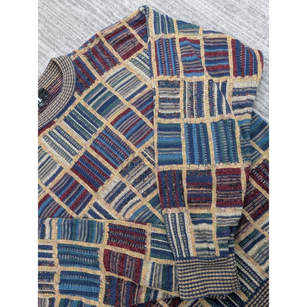 Vintage TSR Sweater Mens Large Geometric Abstract Print Made In USA Grandpa - Picture 4 of 11